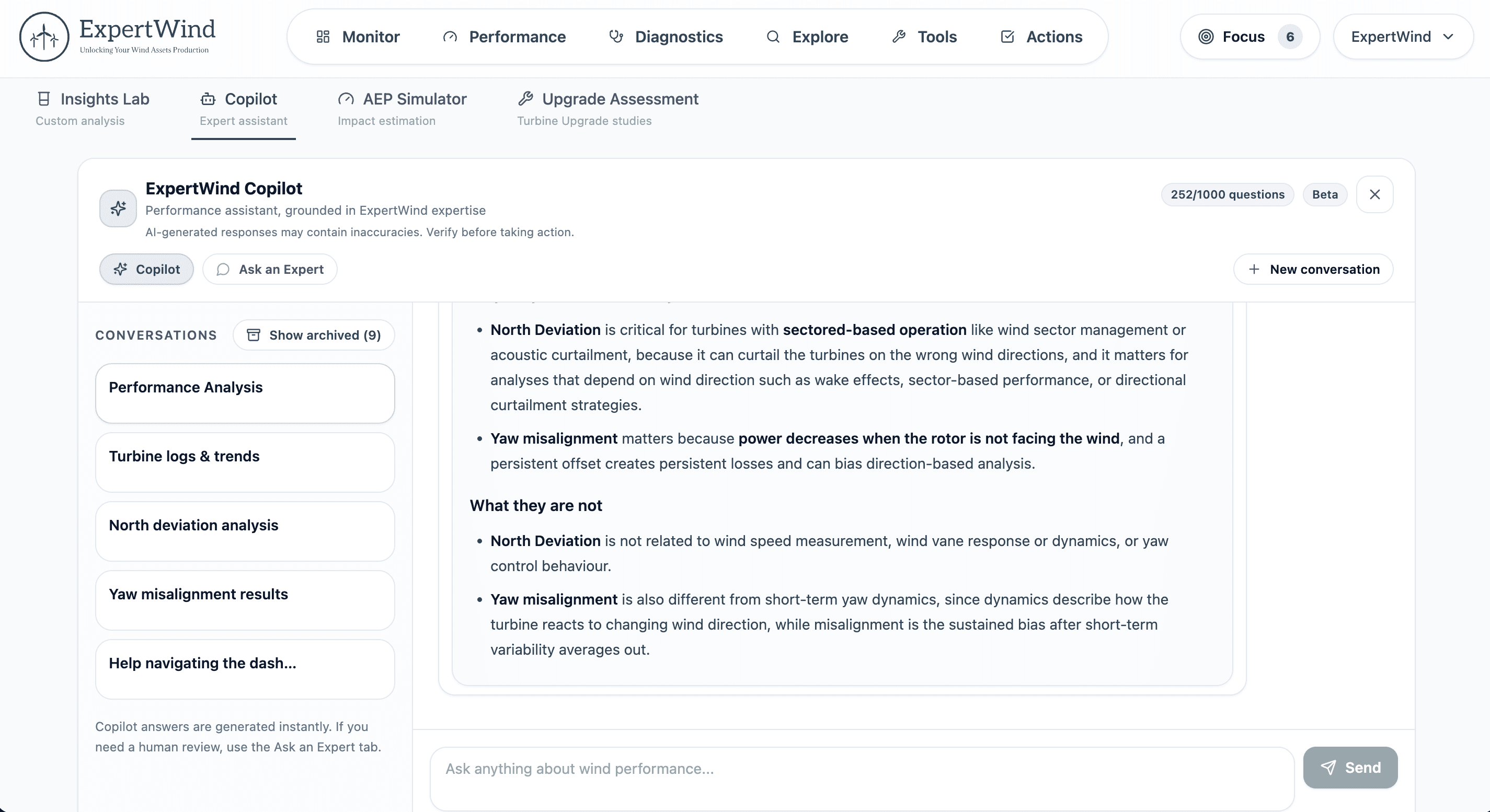 ExpertWind Copilot inside Insights